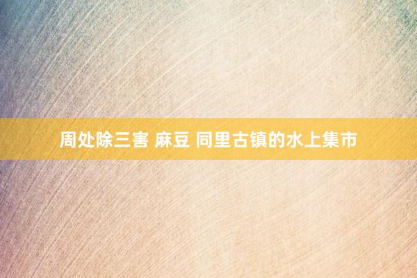 周处除三害 麻豆 同里古镇的水上集市