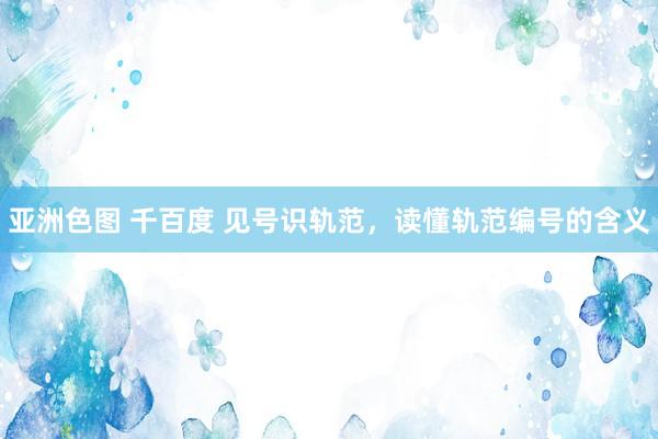亚洲色图 千百度 见号识轨范，读懂轨范编号的含义